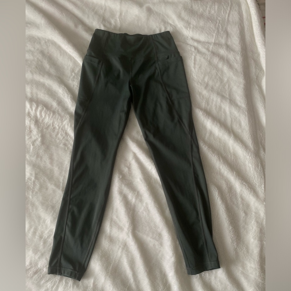 Dark Green High-Waisted Leggings - Picture 2 of 5
